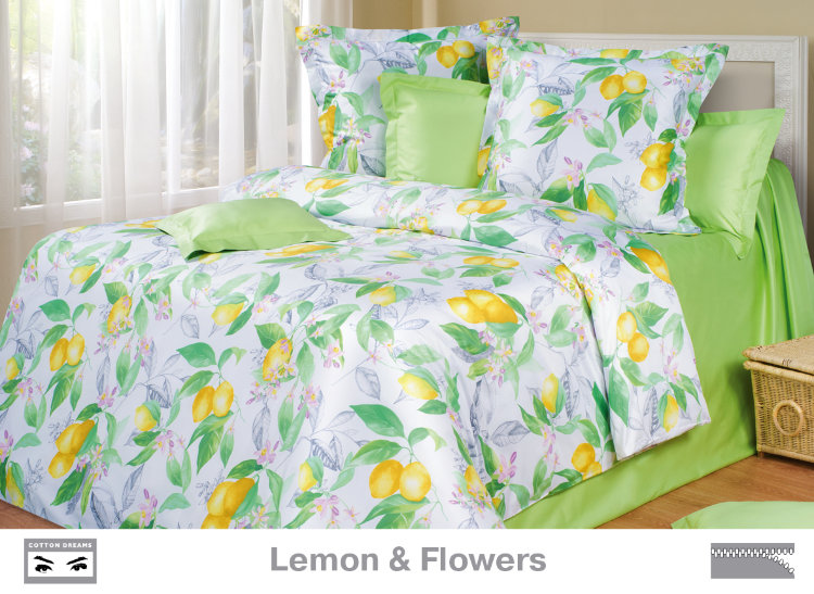 Купить Постельное белье Cotton Dreams. Дизайн Lemon & Flowers  оптом